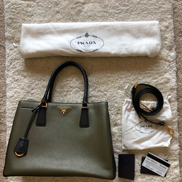 Prada Saffiano Leather Handbag in Army Green - Picture 2 of 5